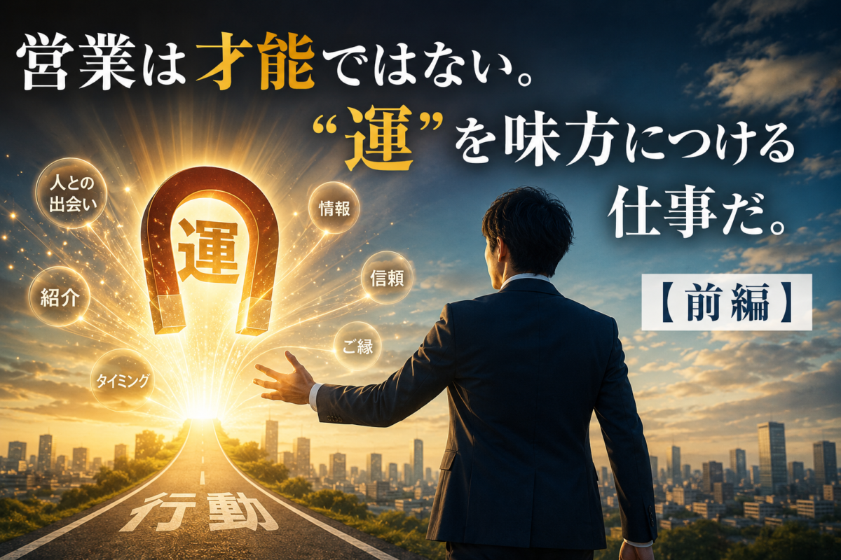 営業は才能ではない。”運”を味方につける仕事だ。【前編】